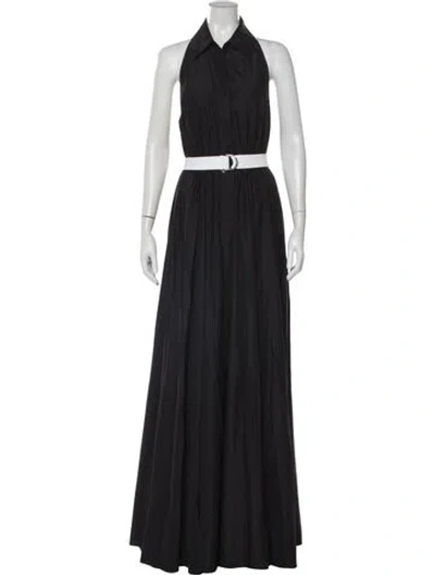 Pre-owned Norma Kamali Halterneck Long Dress In Gray