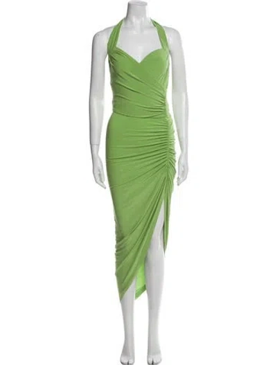 Pre-owned Norma Kamali Halterneck Long Dress In Green