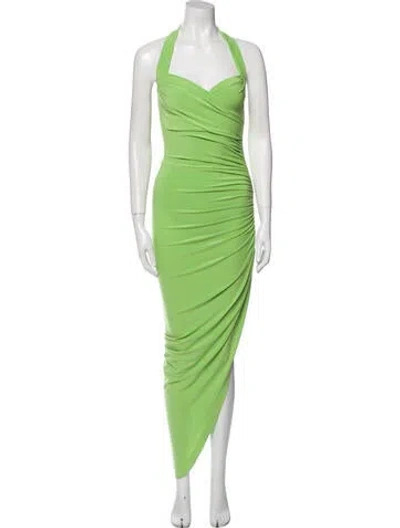 Pre-owned Norma Kamali Halterneck Long Dress In Green