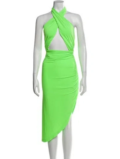 Pre-owned Norma Kamali Halterneck Long Dress In Green
