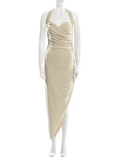 Pre-owned Norma Kamali Halterneck Long Dress In Neutral