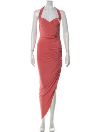 Pre-owned Norma Kamali Halterneck Long Dress In Pink