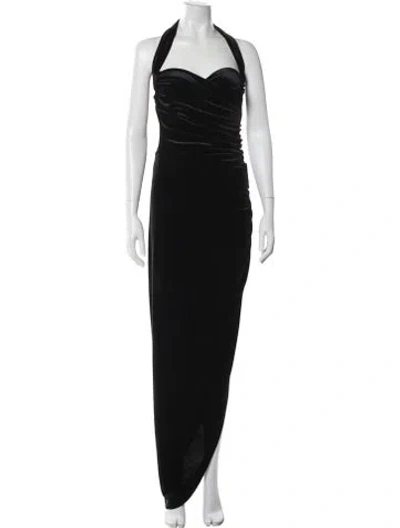 Pre-owned Norma Kamali Halterneck Long Dress W/ Tags In Black