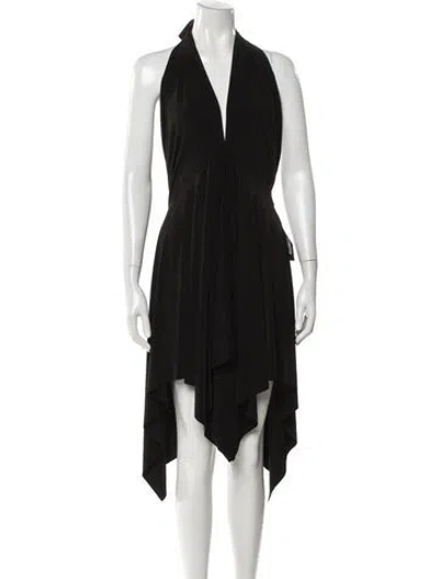 Pre-owned Norma Kamali Halterneck Long Dress W/ Tags In Black