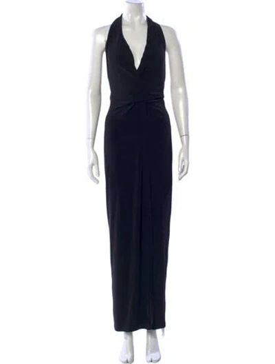 Pre-owned Norma Kamali Halterneck Long Dress W/ Tags In Black