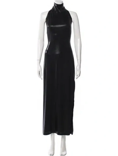 Pre-owned Norma Kamali Halterneck Long Dress W/ Tags In Blue