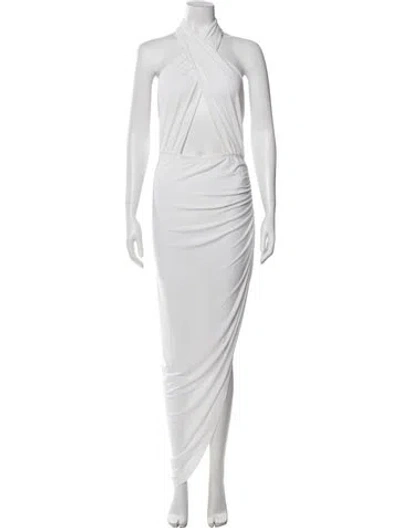 Pre-owned Norma Kamali Halterneck Long Dress W/ Tags In Gray