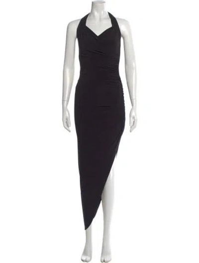 Pre-owned Norma Kamali Halterneck Midi Length Dress In Black