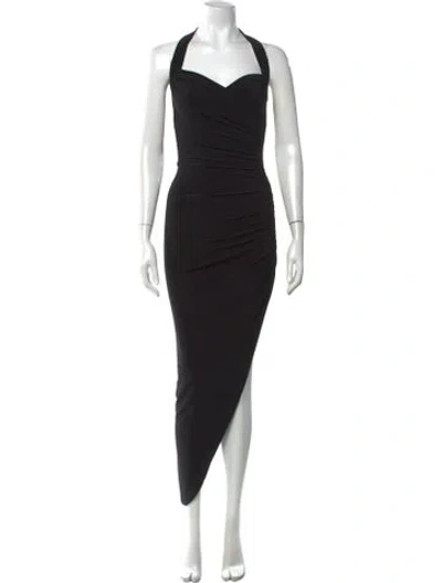 Pre-owned Norma Kamali Halterneck Midi Length Dress In Black