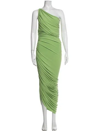 Pre-owned Norma Kamali Halterneck Midi Length Dress In Green