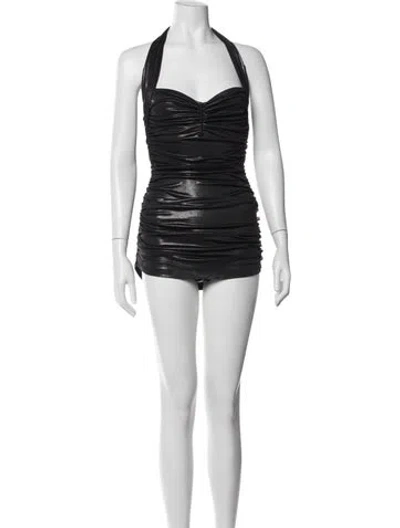 Pre-owned Norma Kamali Halterneck Mini Dress In Black