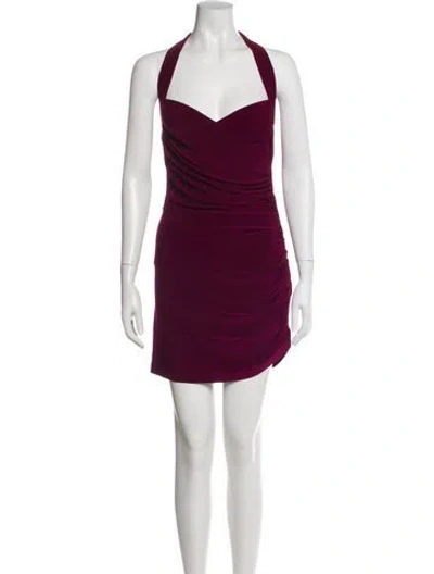 Pre-owned Norma Kamali Halterneck Mini Dress In Purple