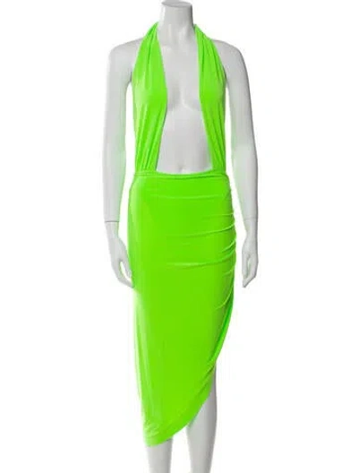 Pre-owned Norma Kamali Halterneck Mini Dress W/ Tags In Green