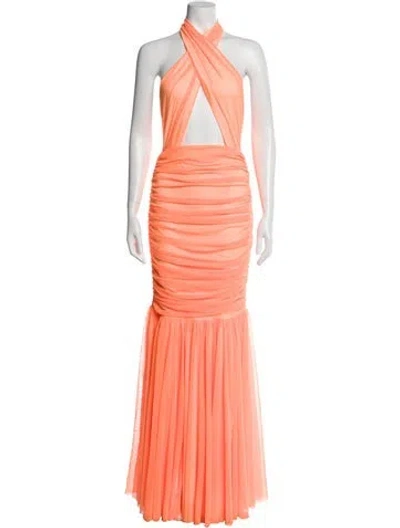 Pre-owned Norma Kamali Halterneck Mini Dress W/ Tags In Orange