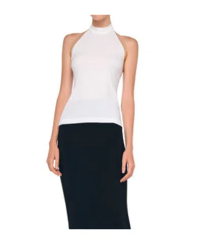 Norma Kamali Halterneck Sleeveless Top In White