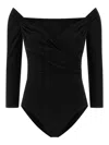 Norma Kamali Heart-shaped Neckline Bodysuit In Black