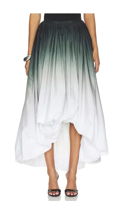 Norma Kamali Hi Low Bubble Skirt In Green