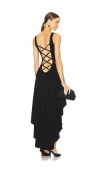 Norma Kamali Hi Low Sleeveless Gown