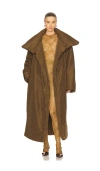 Norma Kamali High Collar Sleeping Bag Coat Long In Brown