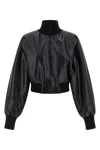 Norma Kamali High Neck Bomber Jacket Puffer Jackets Black In Black
