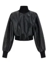 Norma Kamali High Neck Bomber Jacket Puffer Jackets Black In Black