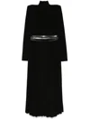 Norma Kamali Abito Midi Ls Con Spalline Imbottite In Black