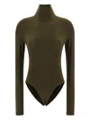 Norma Kamali High-neck Long-sleeved Bodysuit In Green