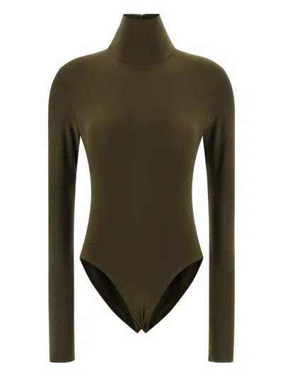 NORMA KAMALI HIGH-NECK LONG-SLEEVED BODYSUIT