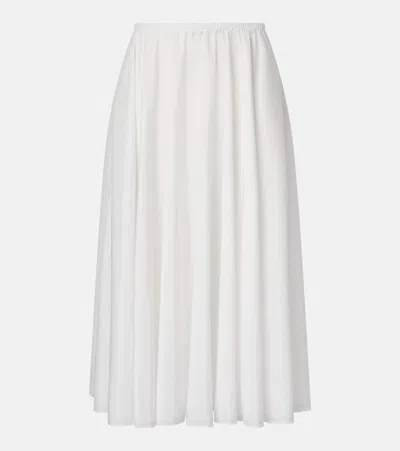 Norma Kamali High-rise Midi Skirt In White