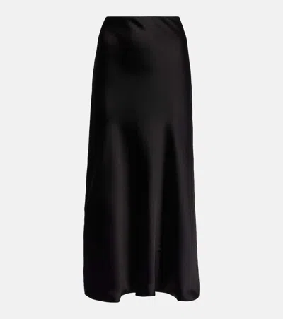 Norma Kamali High-rise Satin Maxi Skirt In Black