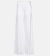 Norma Kamali Gerade High-rise-hose Aus Satin In Weiss