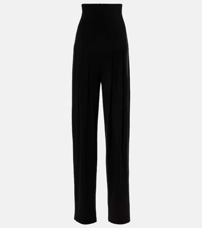 Norma Kamali High-rise Straight Pants In Black
