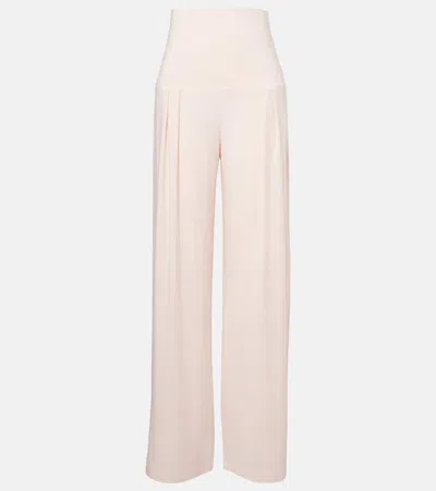 Norma Kamali High-rise Wide-leg Pants In Pink