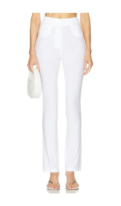 Norma Kamali High Waist Boot Leg Jean In White