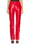 Shop Norma Kamali High Waist Boot Leg In Tiger Red