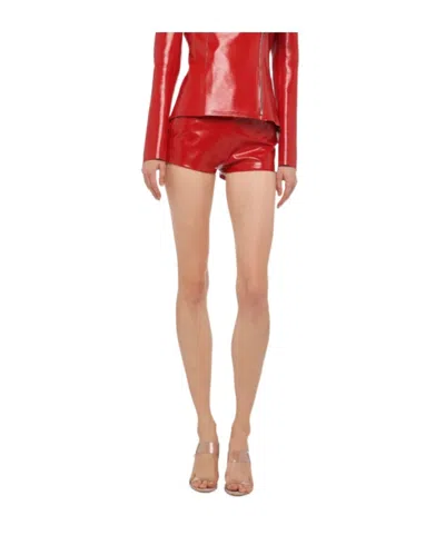 Norma Kamali High Waist Jean Short In Red