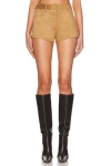 Norma Kamali High Waist Short In Brown