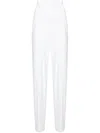 Norma Kamali Pleated High-waisted Trousers In Weiss