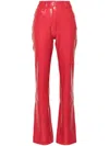 NORMA KAMALI HIGH-WAISTED FLARED TROUSERS