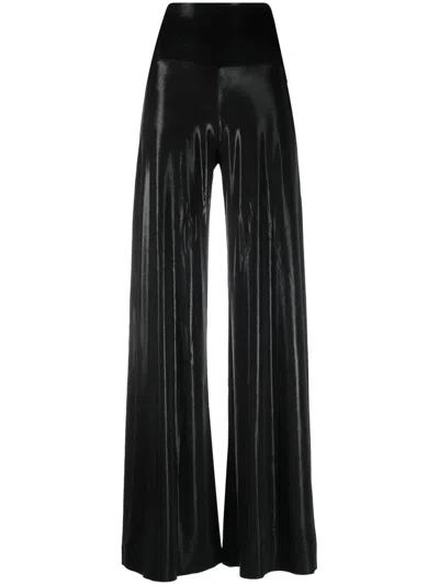 Norma Kamali High-waisted Flared Trousers In Black