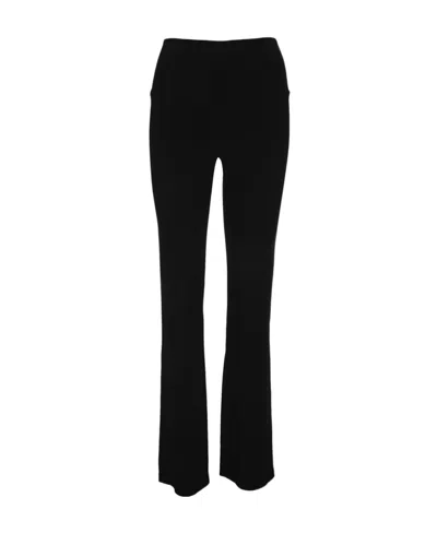 Norma Kamali High Waisted Straight-leg Trousers In Black