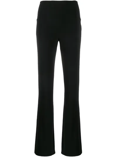 Norma Kamali High Waisted Straight-leg Trousers In Black