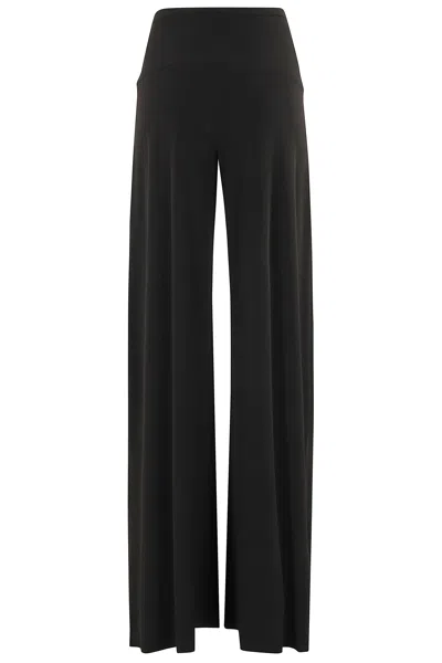 Norma Kamali High-waisted Wide-leg Pants With Fluid Motion In Black