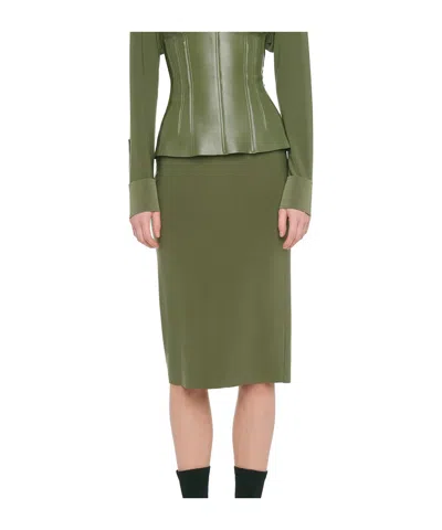 Norma Kamali High-waist Pencil Skirt In Green