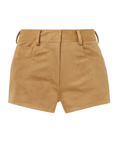 Norma Kamali High-waisted Shorts In Brown