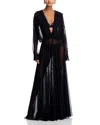 Norma Kamali Hooded Mesh Gown In Black