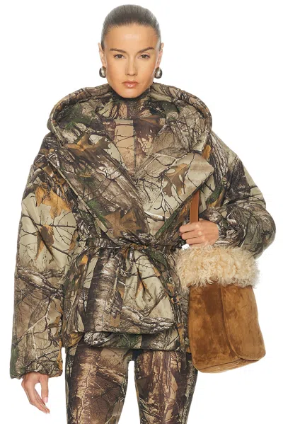 Norma Kamali Hooded Sleeping Bag Jacket In Green