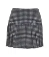 Norma Kamali Printed Pleated Short Skirt In Black
