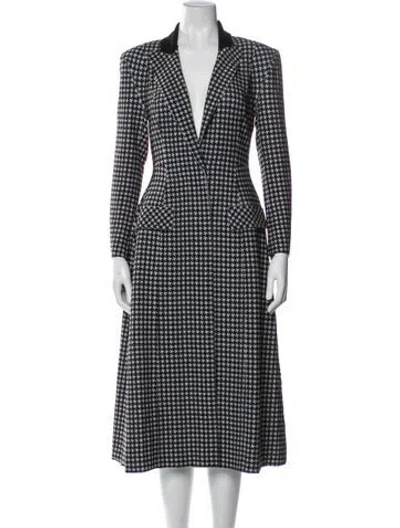 Pre-owned Norma Kamali Houndstooth Print Coat In Multi