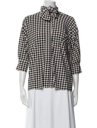 Pre-owned Norma Kamali Houndstooth Print Evening Jacket In Neutral